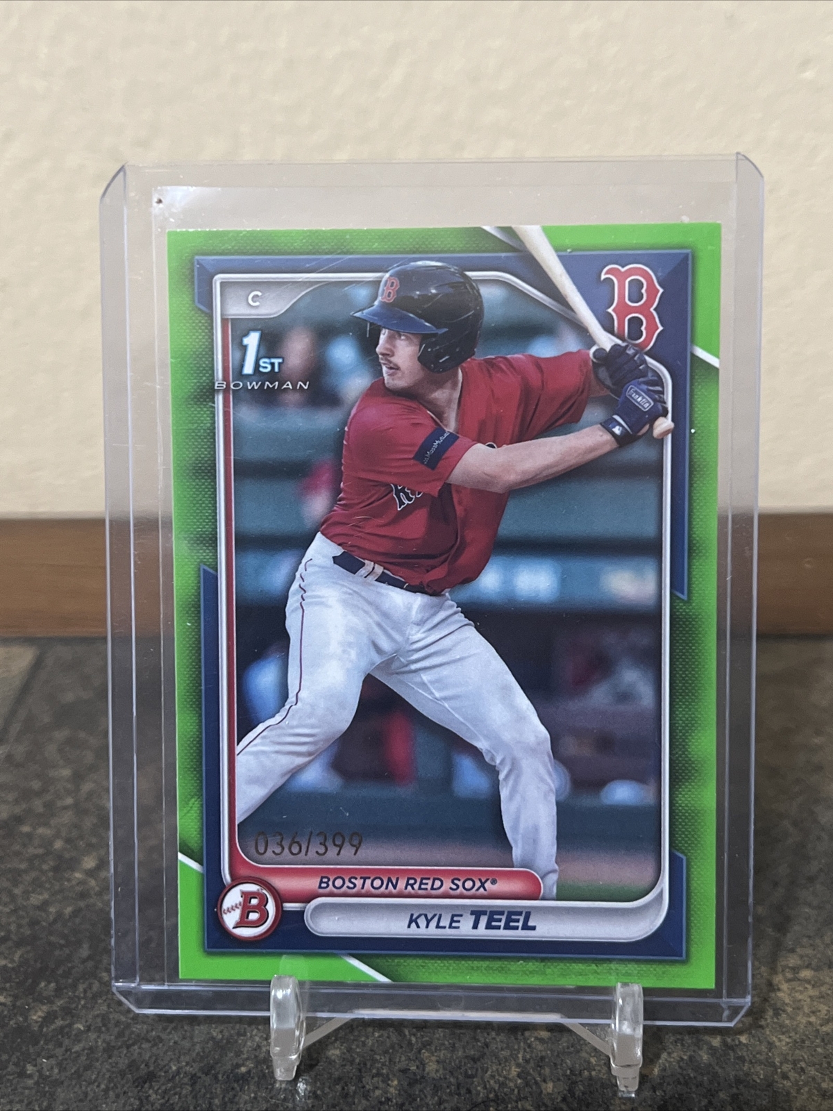 2024 1st Bowman Neon Green Paper /399 #BP-48 Kyle Teel Red Sox SP