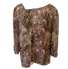 Jennifer Lopez Shirt Top Women's XL w/Camisole 3/4 Sleeve Waterfall Neck 2 Piece