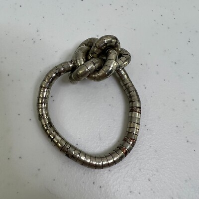 Snake Chain Bracelet Mixed Metal Silver Tone Knot Stretch Vintage Y2K Trend
