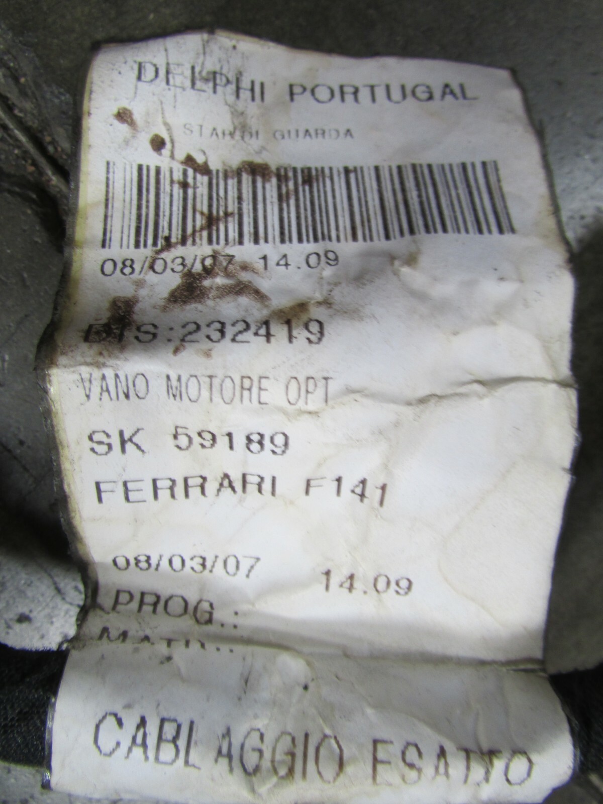 Ferrari 599 GTB, Front Main Wire Harness, Used, P/N 232419