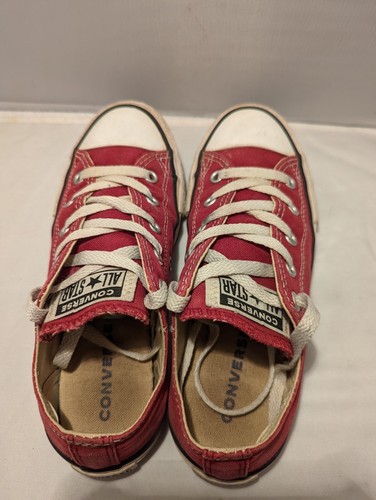 Converse Red Unisex Low Top Chuck Taylor All Star Shoes Sneakers Red Kids Size 2 - Picture 4 of 7
