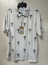 NWT  Defect Chubbies The Electric Palm Performance Polo Shirt Medium