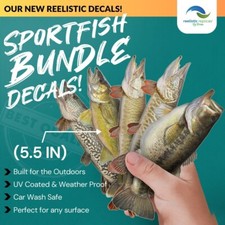 Sport Fish Decal Bundle Waterproof Vinyl Stickers For Boat Car Tumbler -more