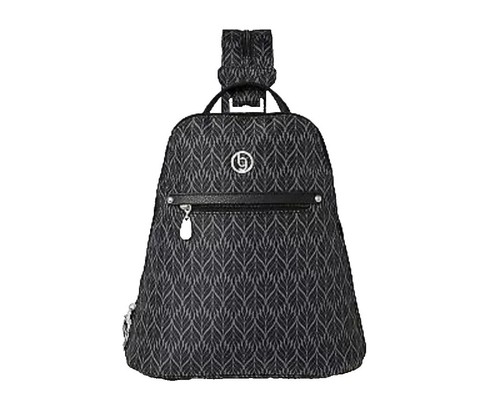 Baggallini Metro brown vegan woven nylon 1 or 2 strap convertible backpack EUC Metro Backpack with RFID Phone Wristlet main image 2