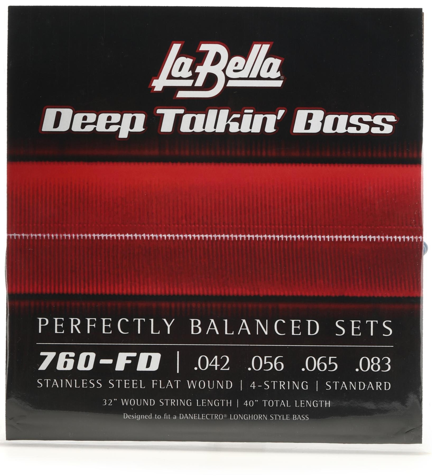 Глубокий бас La Bella 760-FD, плоская обмотка из нержавеющей стали Dan Electro