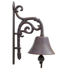 Campanello da parete campanello in ghisa decorazione giardino stile antico 32 cm
