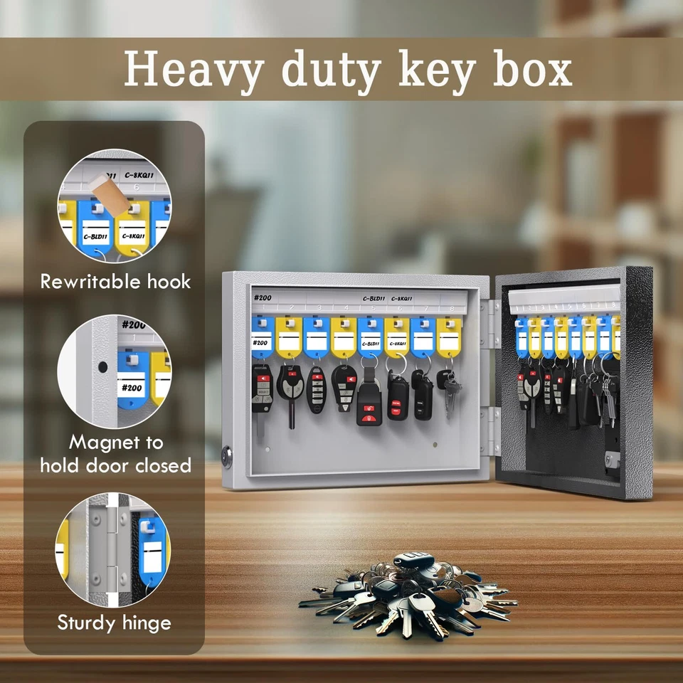 16 Key Lock Box Wall Mount, Smart Key Cabinet, use One Time Password,Fixed Code, - Image 4 of 4