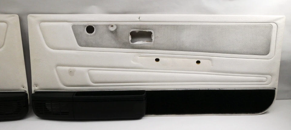Conjunto de cartões painel porta frontal e traseira 85-93 VW Cabriolet MK1 branco ~ bolsos para alto-falante - Imagem 3 de 4
