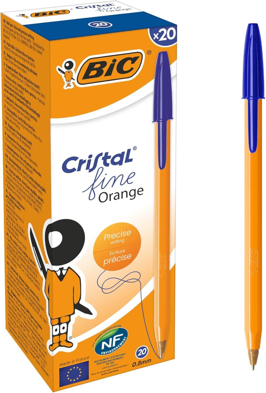 Bic Orange Original Fine Ballpoint Pens, Fine Point (0.8mm) 