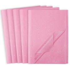 woric 135 Sheets Glitter Pink Tissue Paper 20 x 14 Inch Light Pink Tissue Pap...