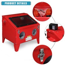 Sand Blast Abrasive Cabinet With Gun Hose Gloves Nozzles Sandblaster Media