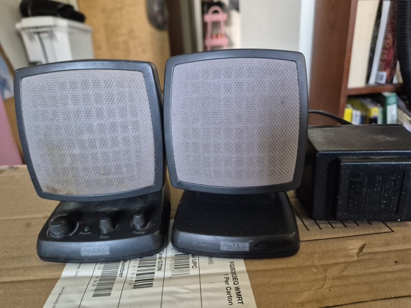 Altec Lansing ADA215 2.0 Wired Computer Speakers w/ Volume Control Black Gray