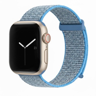 Smartwatch Armband für Apple Watch Series 4 44mm Nylon Textil Band Klett Blau