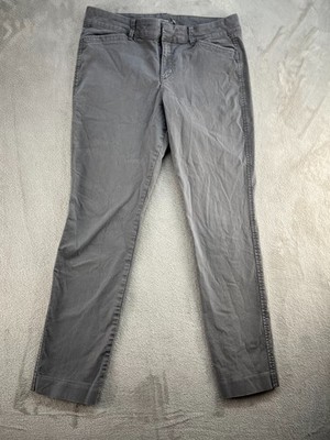 Old Navy Ankle Pants Womens 6 Gray Pixie Mid Rise Stretch Pockets Chic Casual