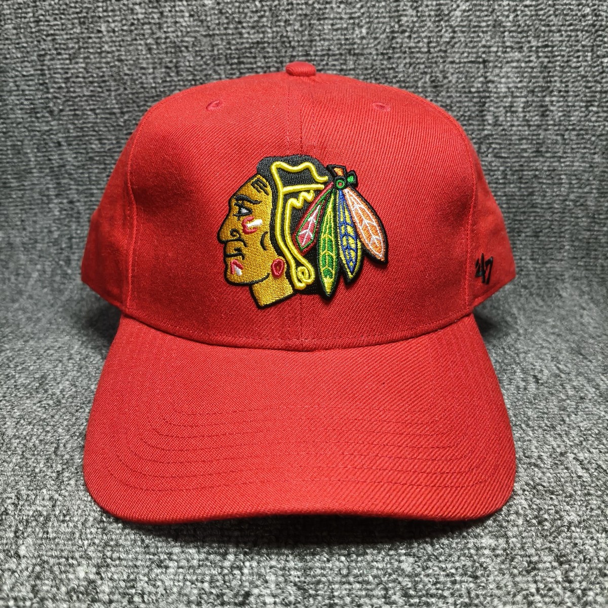 '47 Brand Chicago Blackhawks NHL Red Cap Embroidered Logo Hat