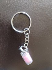 Pink Candle Keychain With Ring For Keys