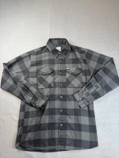 Dixxon Flannel Murked Out F&F Button Up Shirt - Size Large Gray/Black Plaid