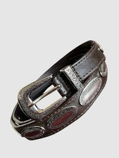Vintage Captiva Collectibles Concho Belt Brown Leather Silver-toned Hardware 42