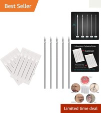 Hygienic 10pcs Body Piercing Needles - 14G/16G Stainless Steel for Professionals