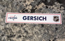 Washington Capitals White Shane Gersich Nameplate Team Used NHL