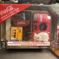 2000 Coca Cola 35mm Polar Bear Collectible Camera Plus Collectible Tin DS NIB