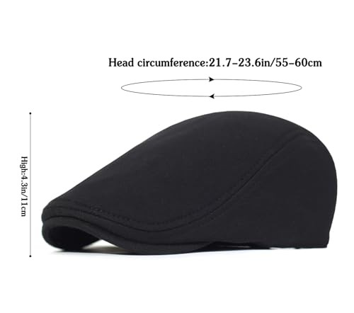2 Pcs Mens Womens Newsboy Flat Cap Beret Hat Ivy Irish Gatsby Black + Brown image 7