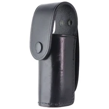 Stallion Leather Single Utility Holder Belt Pouch - Black / Black Button