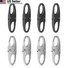 8 Pcs Anti-Theft Carabiner Zipper Pulls Zinc Alloy Silver Gunmetal Set USA