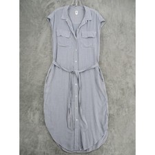 GAP Shirt Dress Womens Small Striped Button Down Belted Pockets Midi Nautical