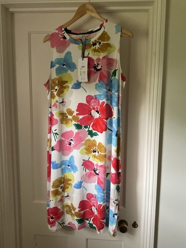 BNWT Joules Rose Dress - White floral - Size XL