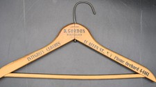 Vtg B Gordon Wooden Hanger Integrity Clothes 11 Allen Street NYC Advertising HTF