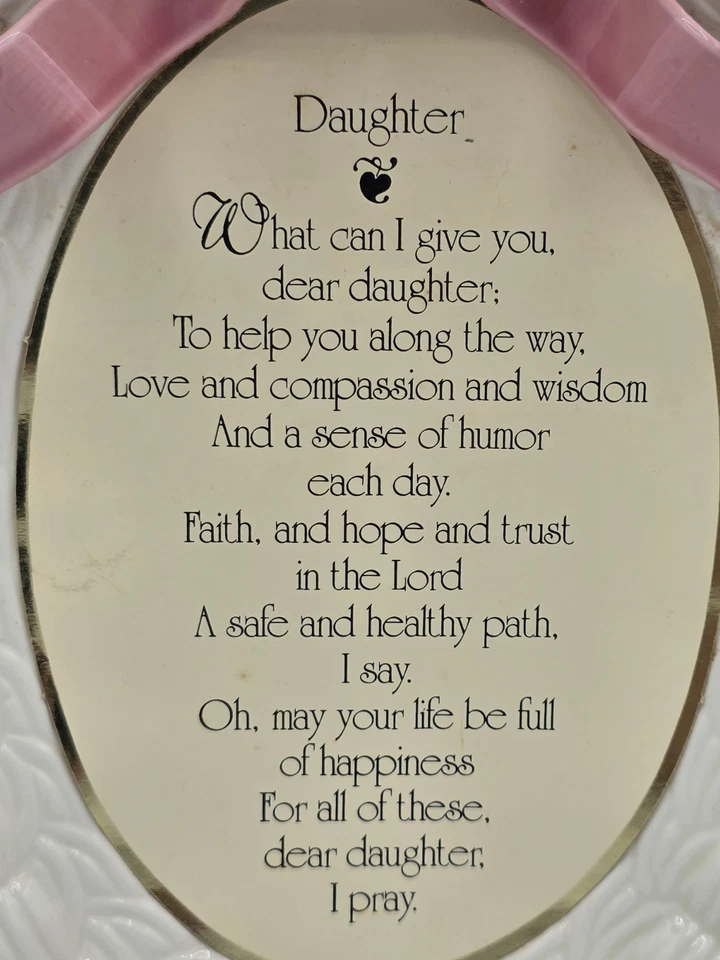 Placa de pared ovalada de cerámica vintage "hija" arco y detalle floral regalos artísticos Foto 2 de 4