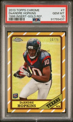 2013 Topps Chrome 1986 Insert DeAndre Hopkins #7 Gold Refractor /75 PSA 10