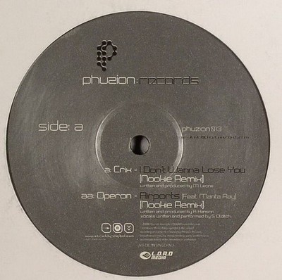 Crix - I Don't Want To Lose You (Nookie Rmx) - UK 12'' Vinyl - 2007 - Phuzion