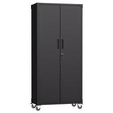 71" Metal Garage Storage Cabinet w/Wheels - Tool Organizer for Home Office