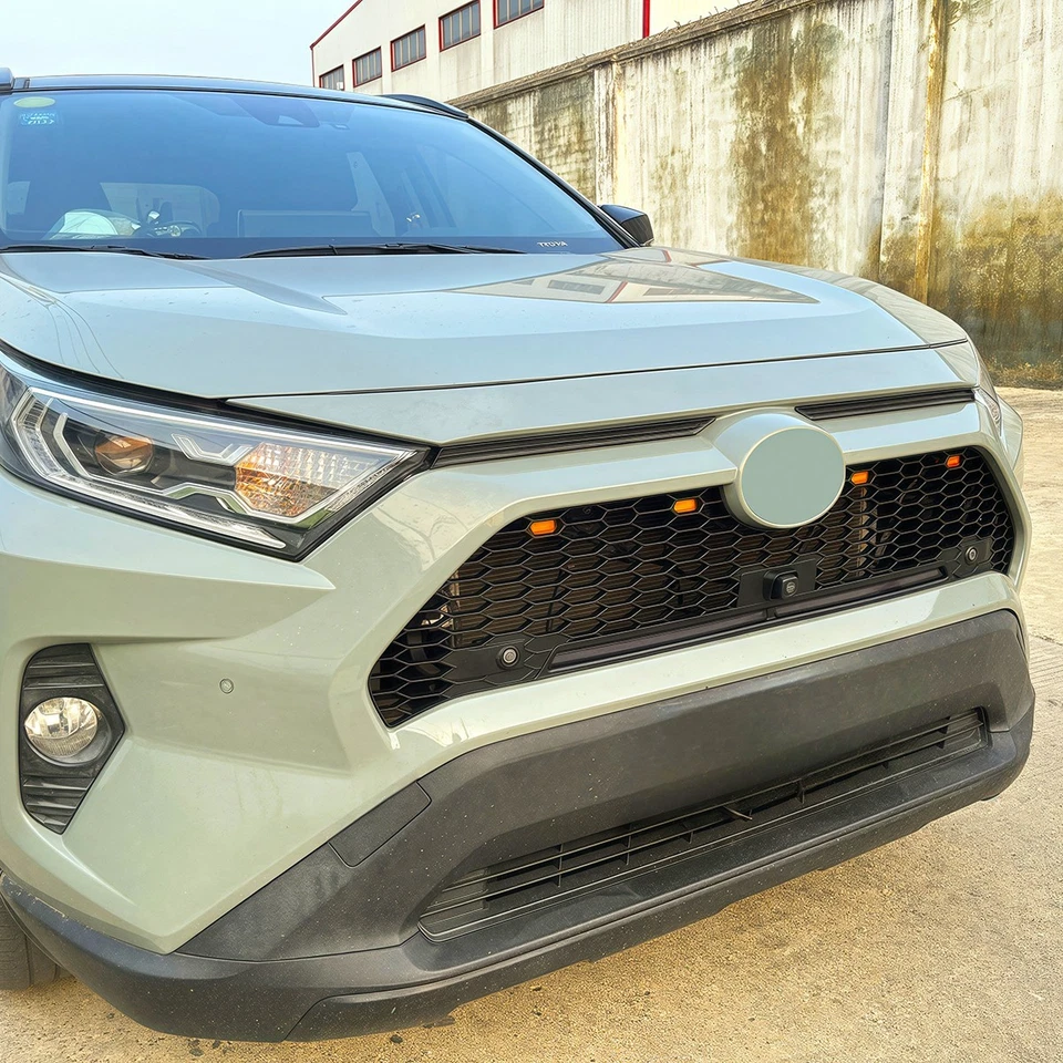 Black Front Grille Fits For Toyota RAV4 2019 - 2024 Grill With LED Light Bar - Image 4 of 4