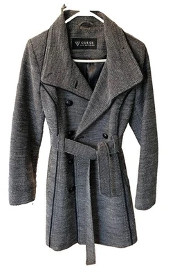 Gabardina Guess Doble Pecho - Talla S Elegante Gris - Muy Cálida - Imagen 1 de 4