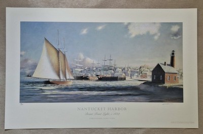Nantucket Harbor Brant Point by Christopher James Ward 499/500 Signed Unframed 