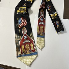 School House Teacher Tie School Bus Children Steven Harris Made In USA