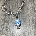 Vintage Blue Rhinestone Earrings And Bracelet Stamped Germany  — photo 2