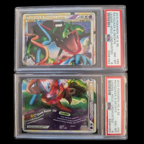 Pokemon Rayquaza & Deoxys LEGEND Top & Bottom Set Undaunted Sequential PSA 8s