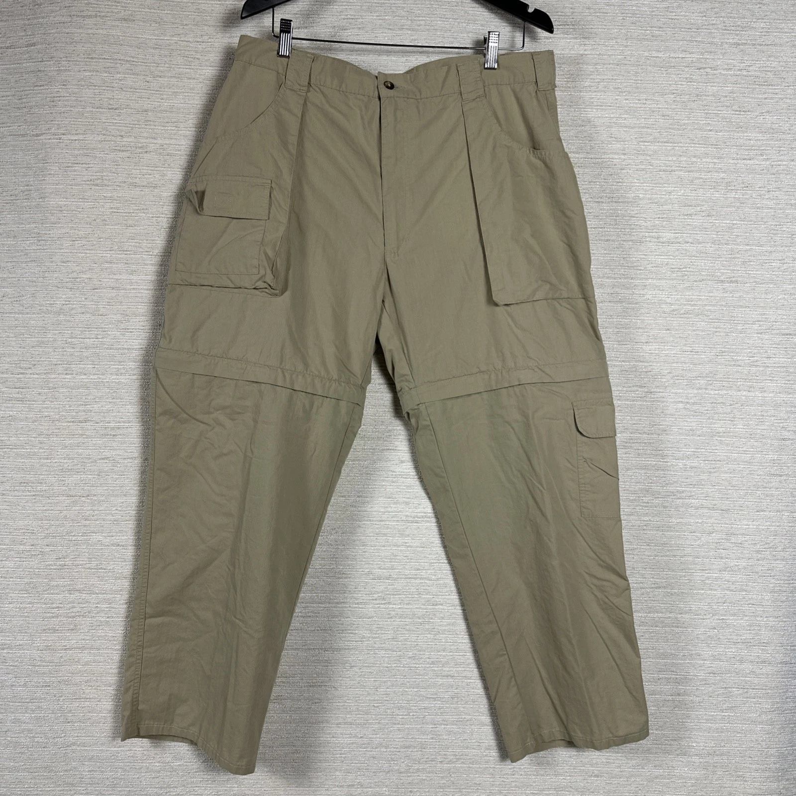 Woolrich Convertible Cargo Pants Mens 38x32 Hiking Fishing Outdoor Utility Tan