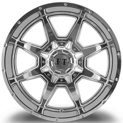 4 Wheels 22'' Full Throttle FT2 22x12 6x135 Chrome -44ET 89.8CB (FT22212613544CH)
