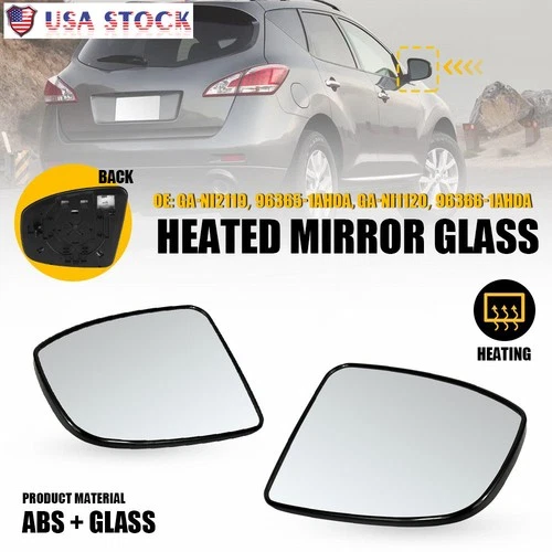Side Mirror Glass for Nissan Murano 2009-2014 with Heated Driver+Passenger Side