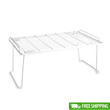Folding Stacking Shelf Kitchen Organization Rack Storage Cabinets Pantry New