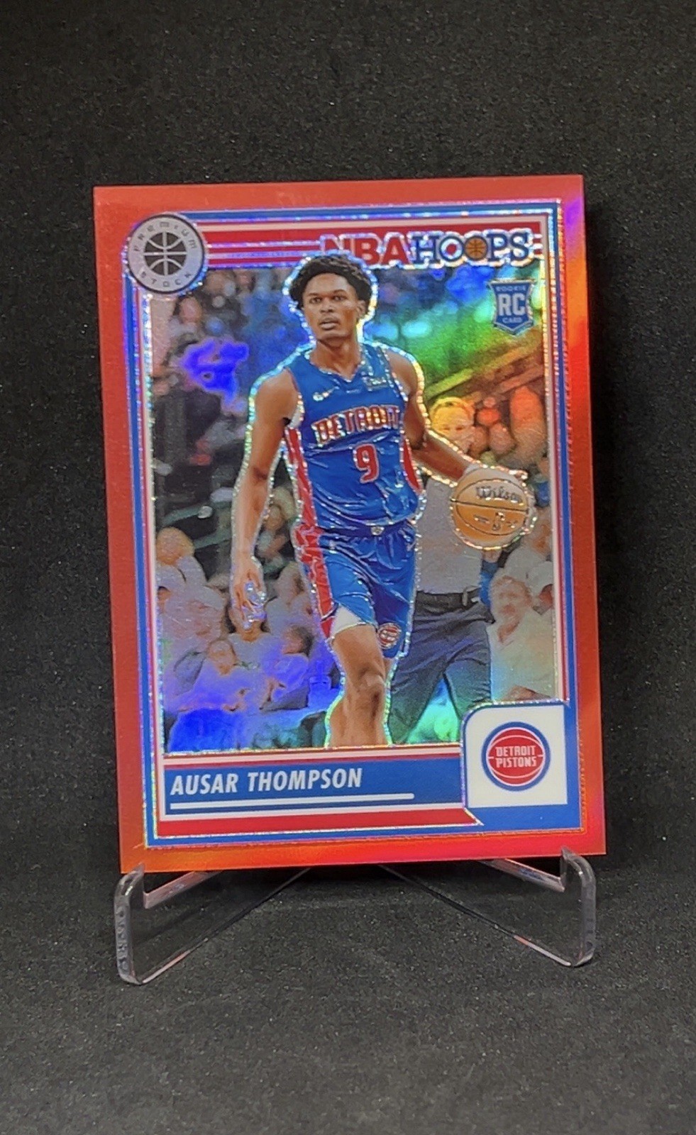 2023-24 Panini Nba Hoops Premium Stock - Ausar Thompson #100 Red Prizm /275 (RC)