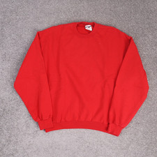 VTG 90s Jerzees Blank Large Red Short Sleeve Pullover Sweatshirt