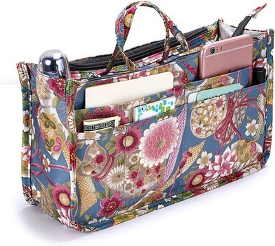 IGNPION Printed Insert Handbag Organizer 13 Taschen Liner Bag Tote Organizer mit