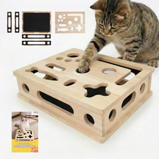 Cat Scratch Puzzle Enrichment Box, Interactive Cat Nail File Box with Sandpaper