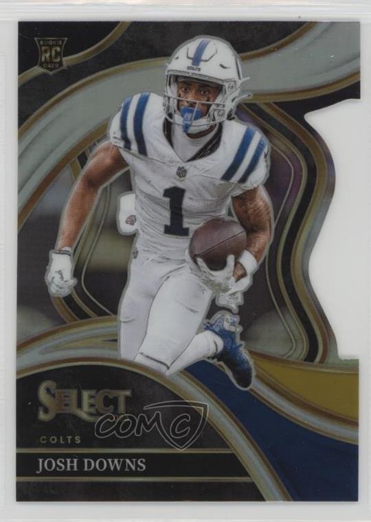 2023 Select Club Level Black & Gold Prizm Die-Cut Josh Downs #251 Rookie RC 17x6